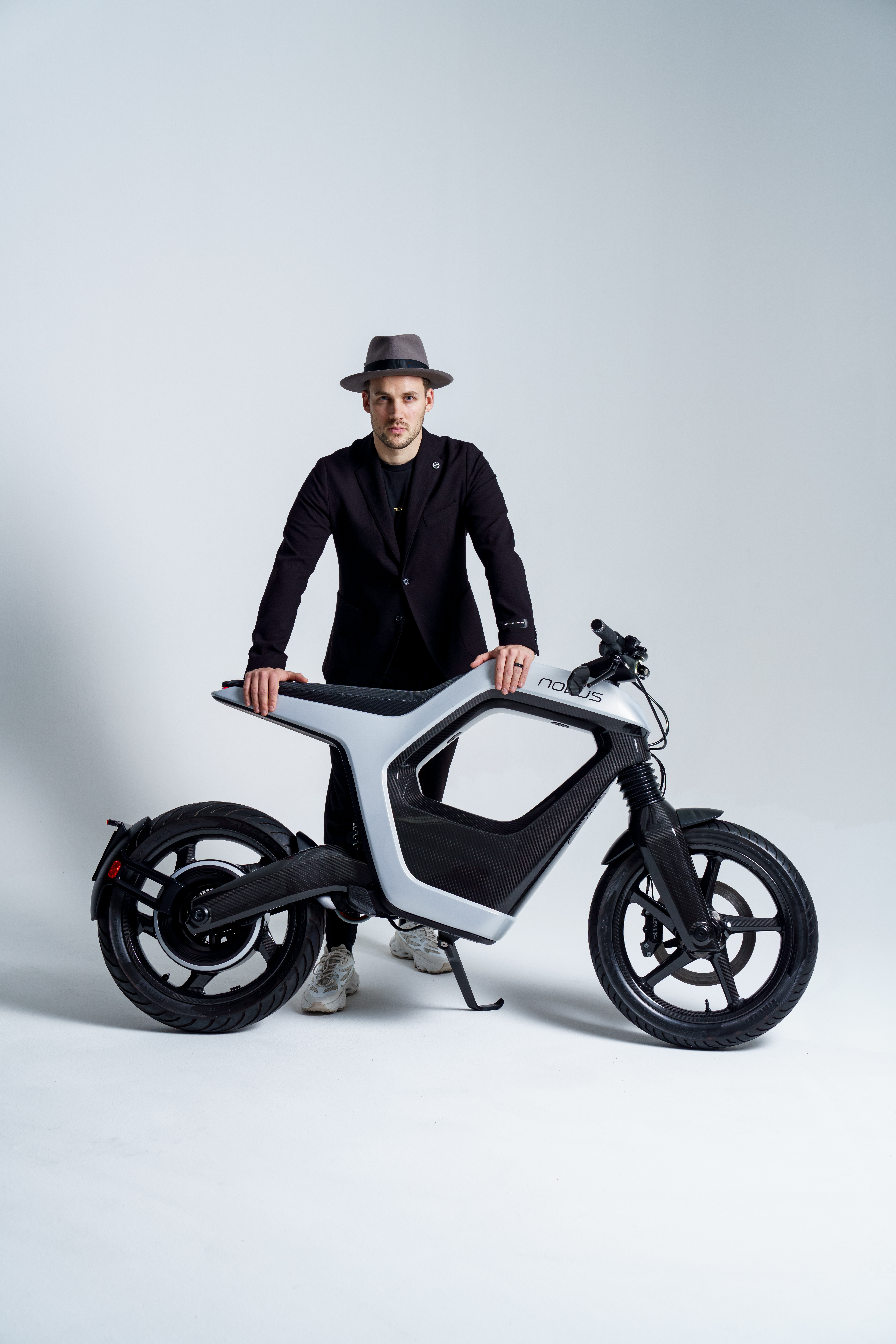 Hannes Krieger with NOVUS e-motorcycle